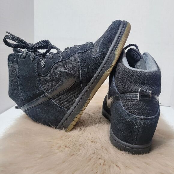Nike Dunk Sky Hi Essential Hidden Wedge Black Women’s 644877-006 Sneaker Shoes - Picture 6 of 9